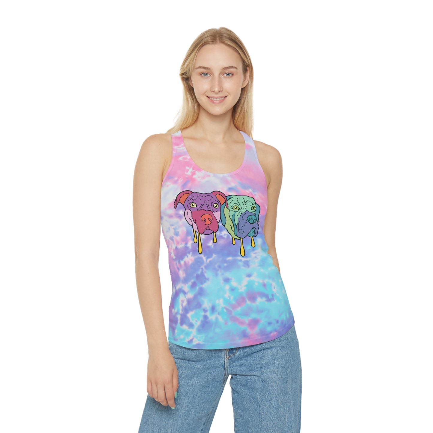 HB Logo - Tie Dye Racerback Tank Top